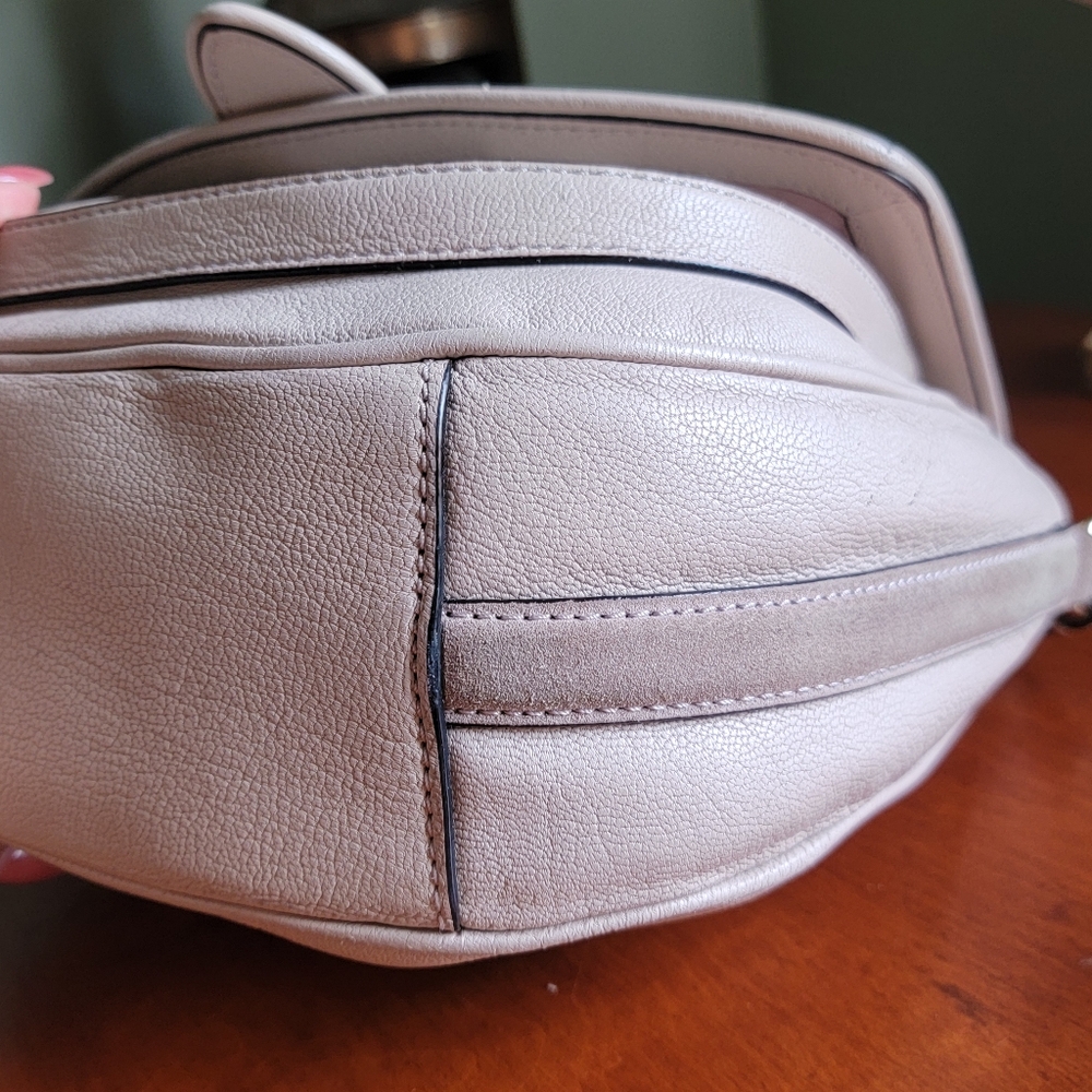 Kate Spade Hunts Place Marsi Taupe Leather Suede Saddle Crossbody Bag - Picture 9 of 16